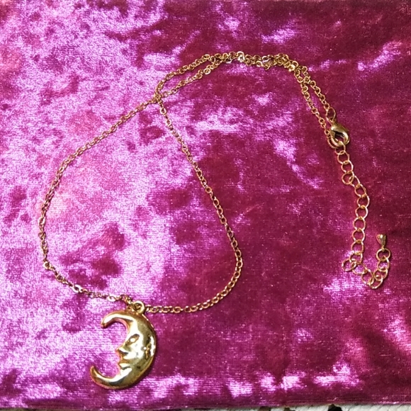 🌛🌌🌜NEW CHIC BOHO CELESTIAL 🌛MOON FACE NECKLACE - Picture 5 of 6